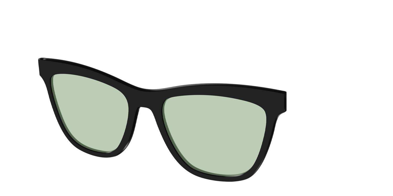 The Black With Sage Green Lens - Angle Top Image - Pair Eyewear