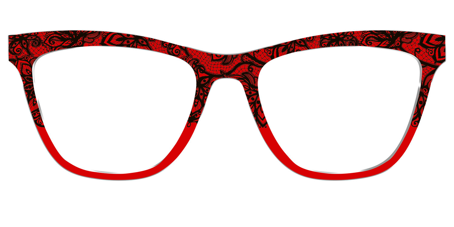 The Blood Red Lace Split - Front Top Image - Pair Eyewear