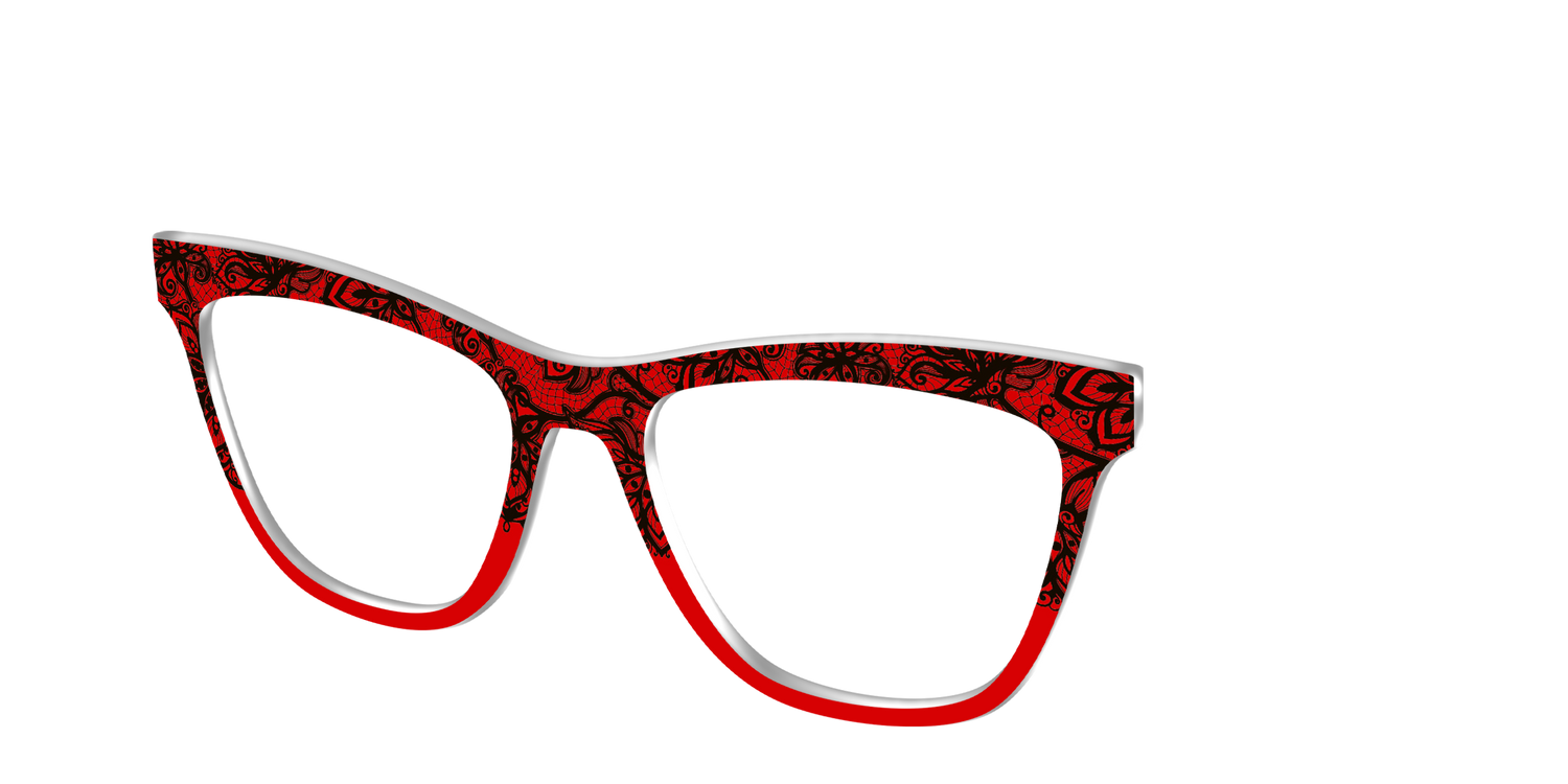 The Blood Red Lace Split - Angle Top Image - Pair Eyewear