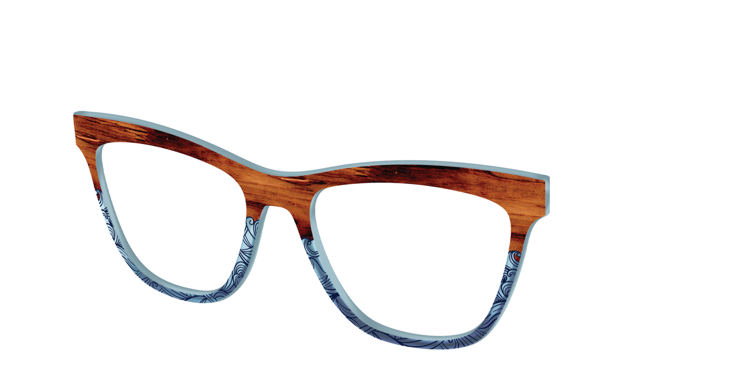 The Blue Wood Waves Crystal - Angle Top Image - Pair Eyewear