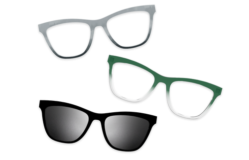 Crystal Clear Silver Metal - Set - Pair Eyewear
