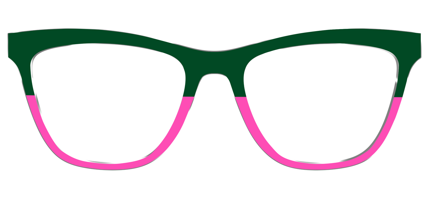 The Emerald and Flamingo Split - Front Top Image - Pair Eyewear