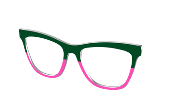 The Emerald and Flamingo Split - Angle Top Thumbnail - Pair Eyewear