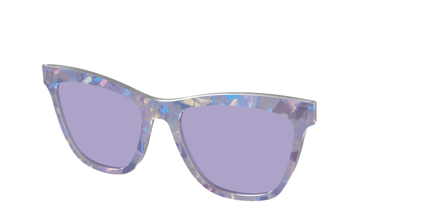 The Lavender Pearl Tort With Celestial Purple Lens - Angle Top Image - Pair Eyewear