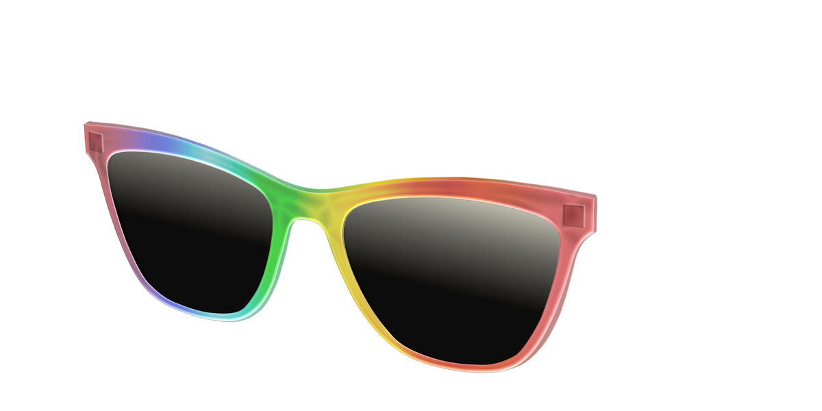The Polarized Rainbow Gradient Sun Top - Angle Top Image - Pair Eyewear