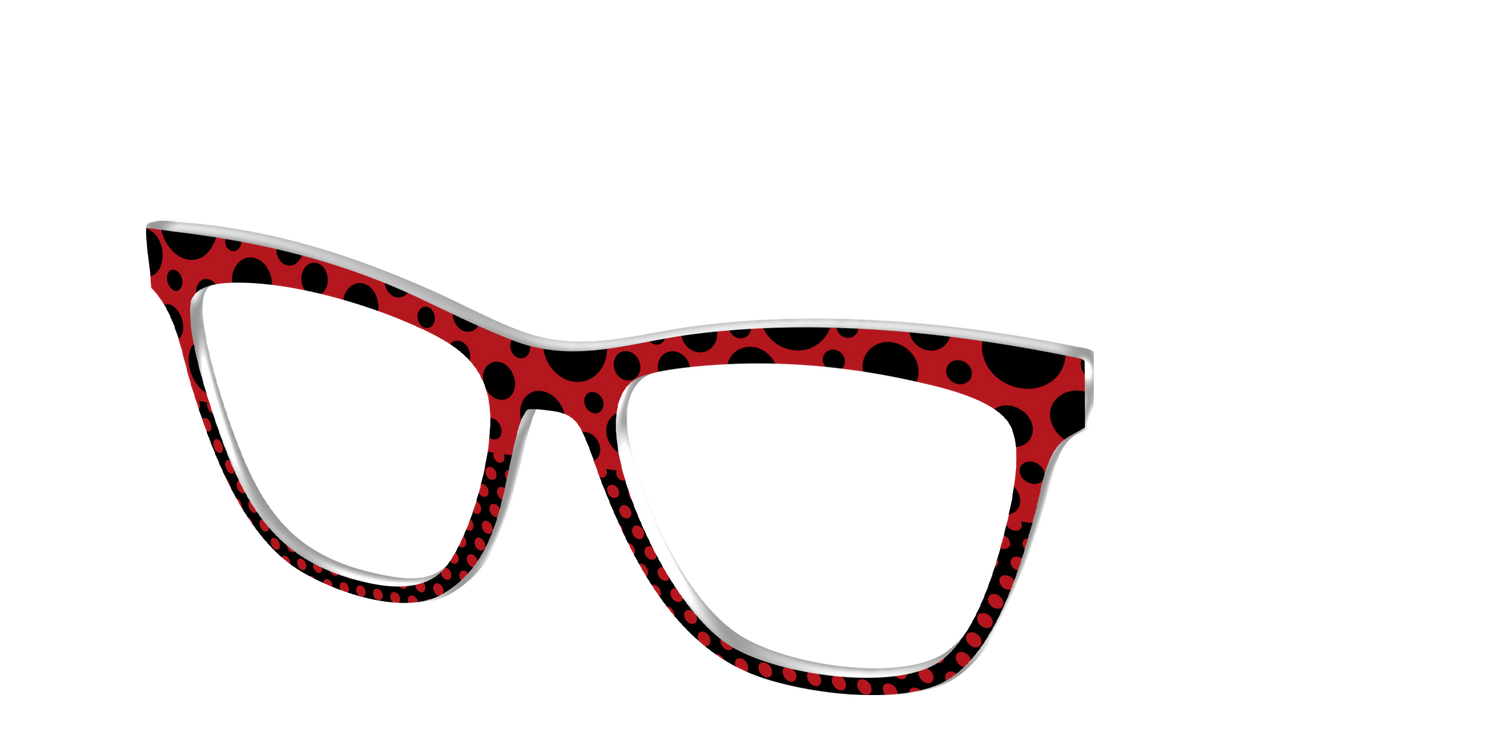 The Red Spotted Split - Angle Top Image - Pair Eyewear