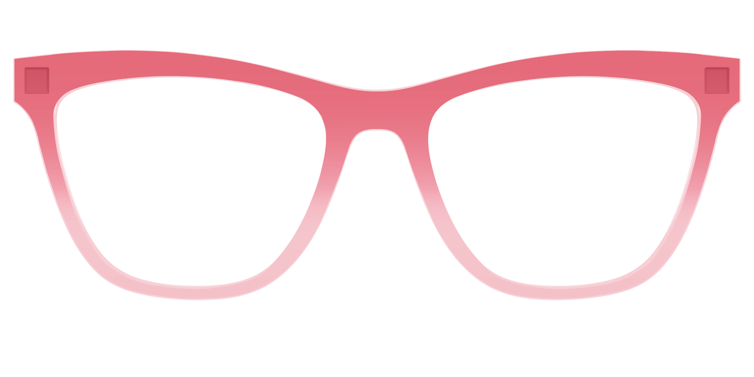 The Red to Coral Gradient Crystal - Front Top Image - Pair Eyewear