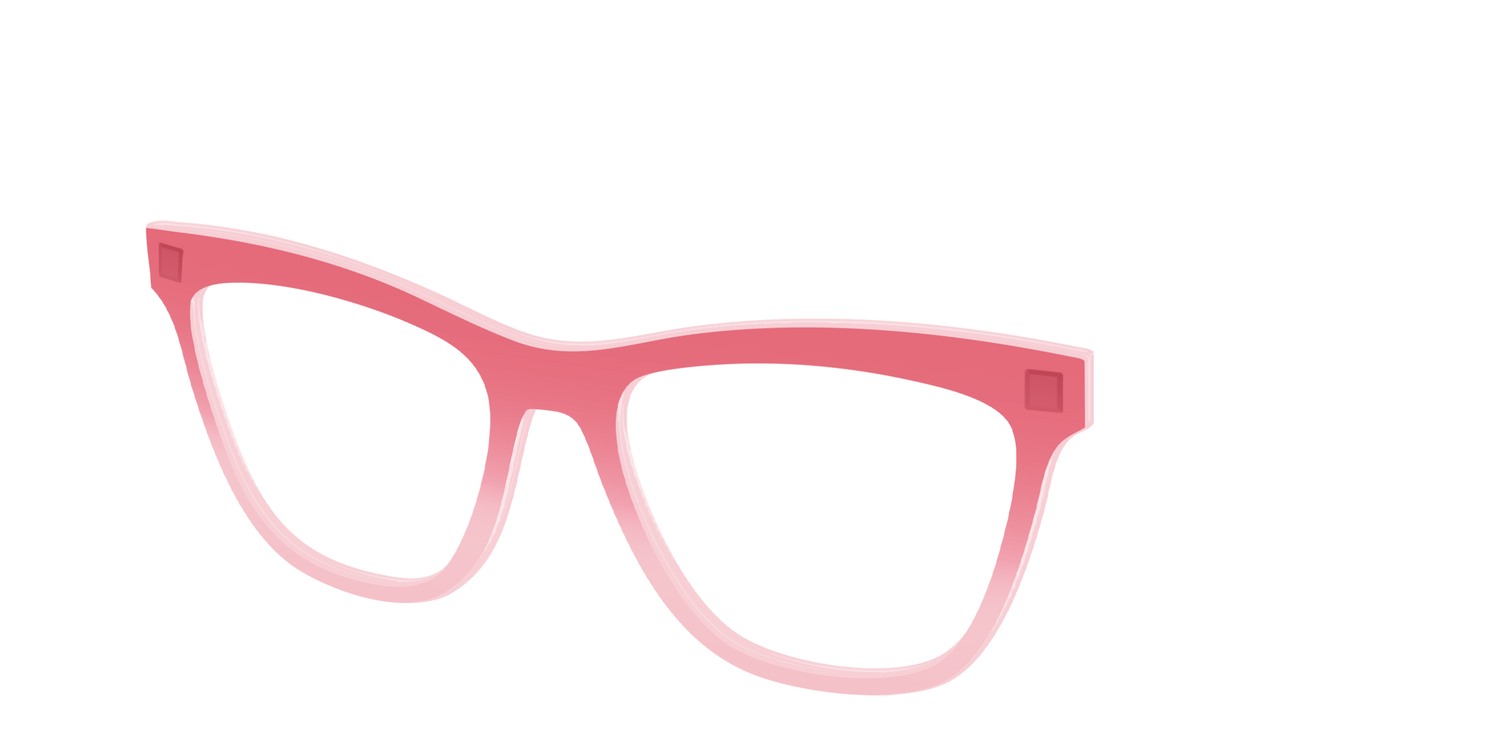 The Red to Coral Gradient Crystal - Angle Top Image - Pair Eyewear