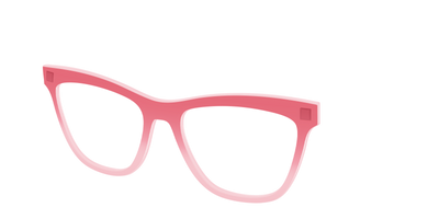 The Red to Coral Gradient Crystal - Angle Top Thumbnail - Pair Eyewear