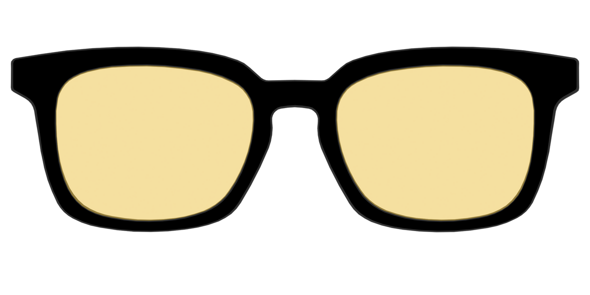 The Black With Citrine Yellow lens - Front Top Image - Pair Eyewear