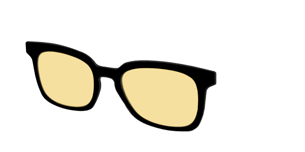 The Black With Citrine Yellow lens - Angle Top Image - Pair Eyewear