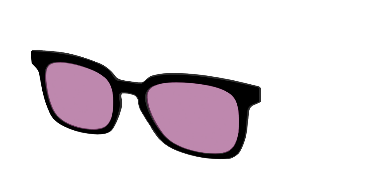 The Black with Pink Racquet Sport lens - Angle Top Image - Pair Eyewear