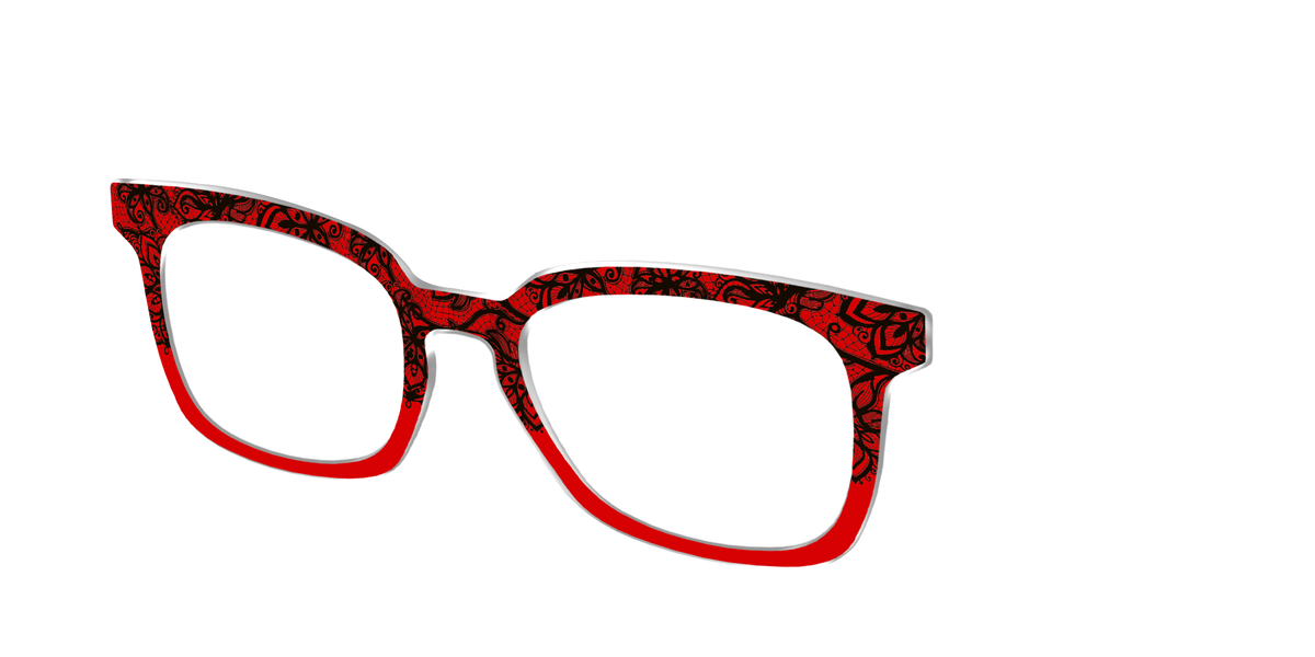 The Blood Red Lace Split - Angle Top Image - Pair Eyewear