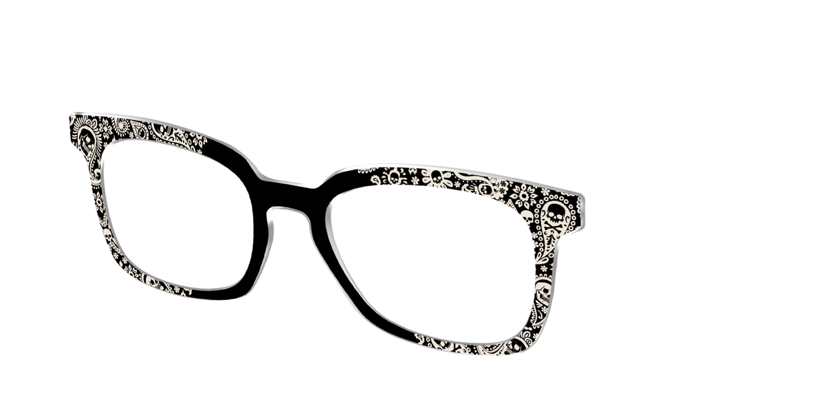 The Bone White Paisley - Angle Top Image - Pair Eyewear