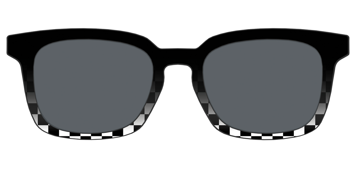 The Polarized Checkerboard Fade Sun Top - Front Top Image - Pair Eyewear