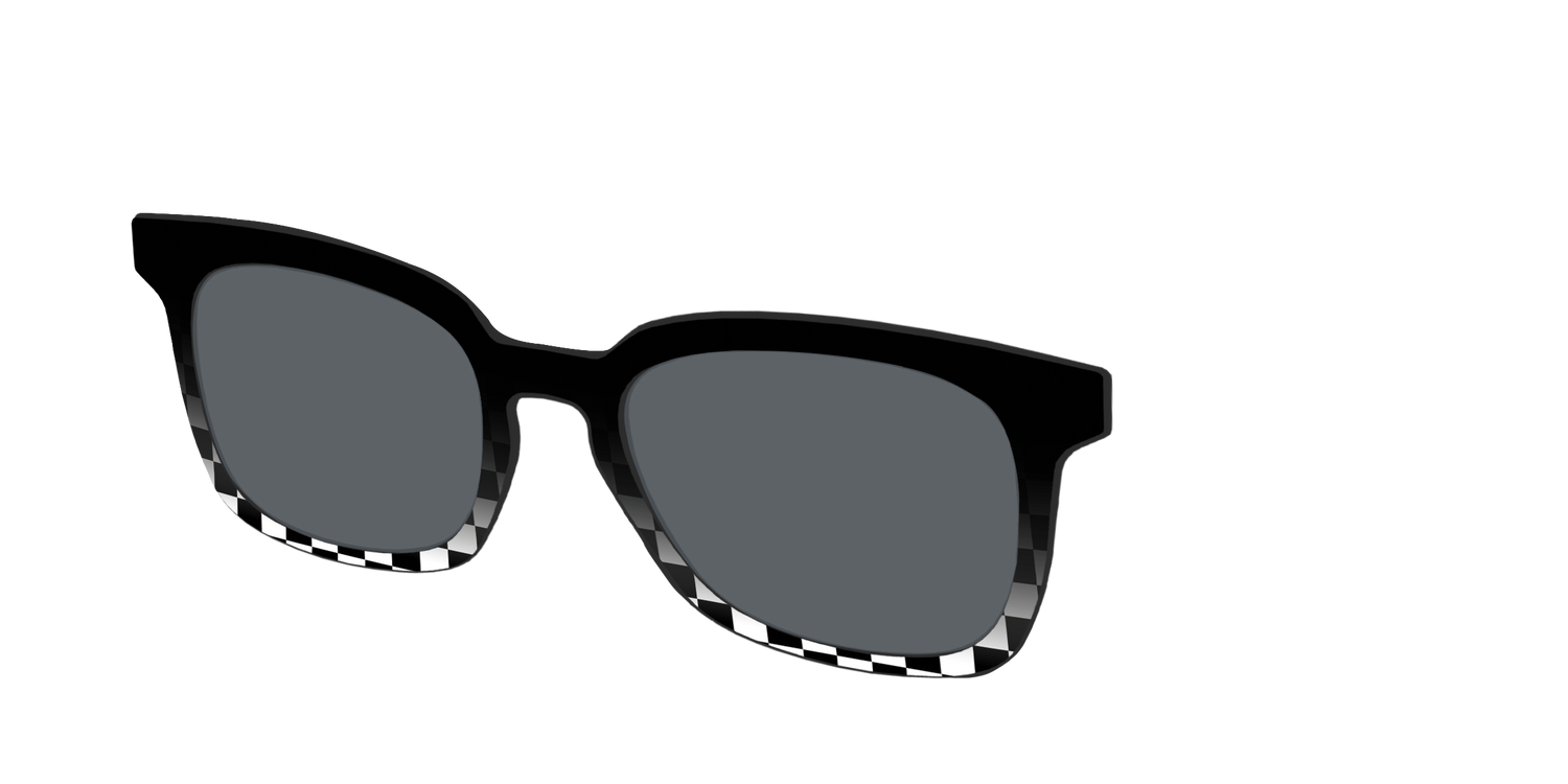 The Polarized Checkerboard Fade Sun Top - Angle Top Image - Pair Eyewear