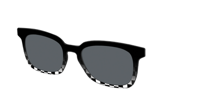 The Polarized Checkerboard Fade Sun Top - Angle Top Thumbnail - Pair Eyewear