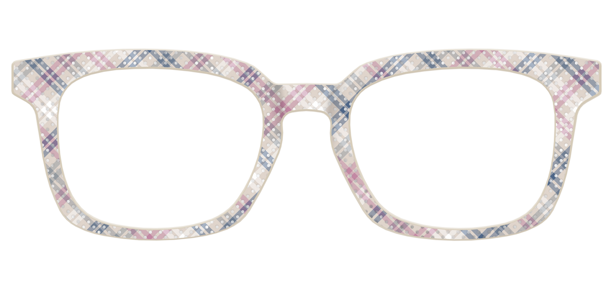 The Chiffon Plaid with Silver Foil Polka Dots - Front Top Image - Pair Eyewear