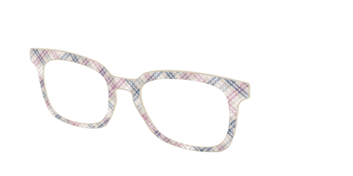 The Chiffon Plaid with Silver Foil Polka Dots - Angle Top Image - Pair Eyewear