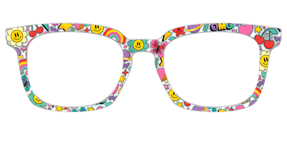 The Funky Foil Stickers - Front Top Image - Pair Eyewear