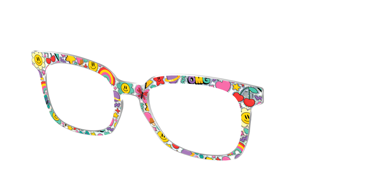 The Funky Foil Stickers - Angle Top Image - Pair Eyewear