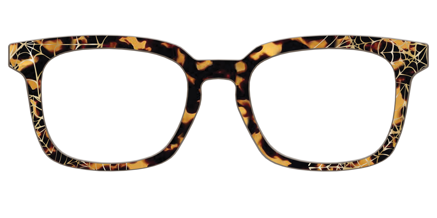 The Haunted Tortoise with Gold Foil Webs - Front Top Image - Pair Eyewear