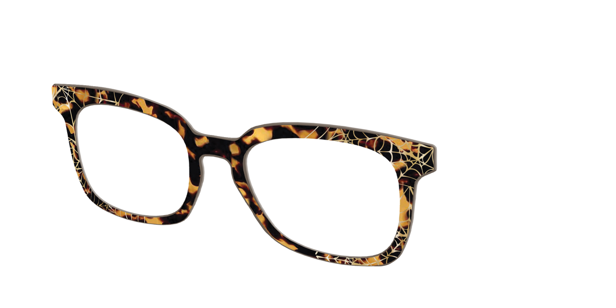 The Haunted Tortoise with Gold Foil Webs - Angle Top Image - Pair Eyewear