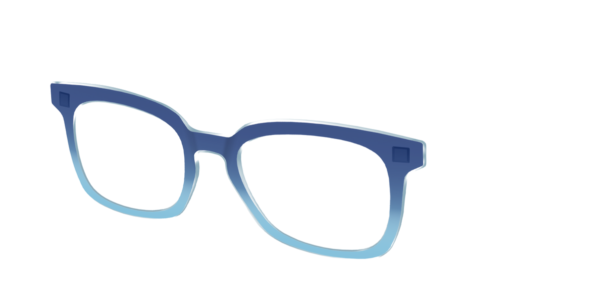The Indigo to Sky Blue Gradient Crystal - Angle Top Image - Pair Eyewear