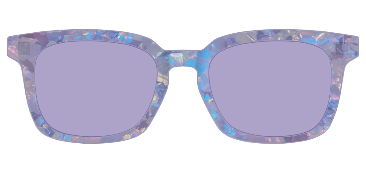 The Lavender Pearl Tort With Celestial Purple lens - Front Top Image - Pair Eyewear
