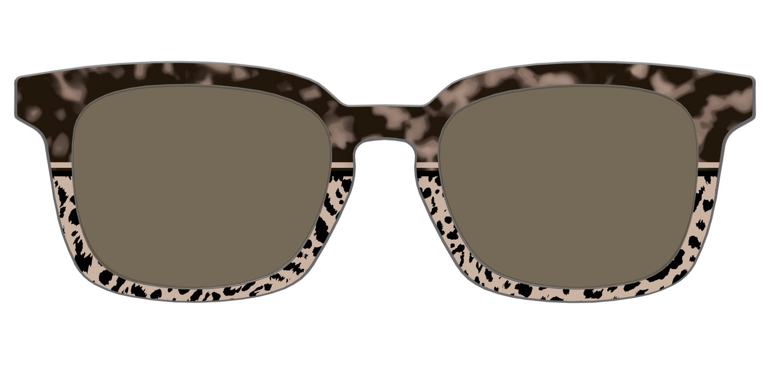 The Polarized Ink Blot Tortoise Split Sun Top - Front Top Image - Pair Eyewear