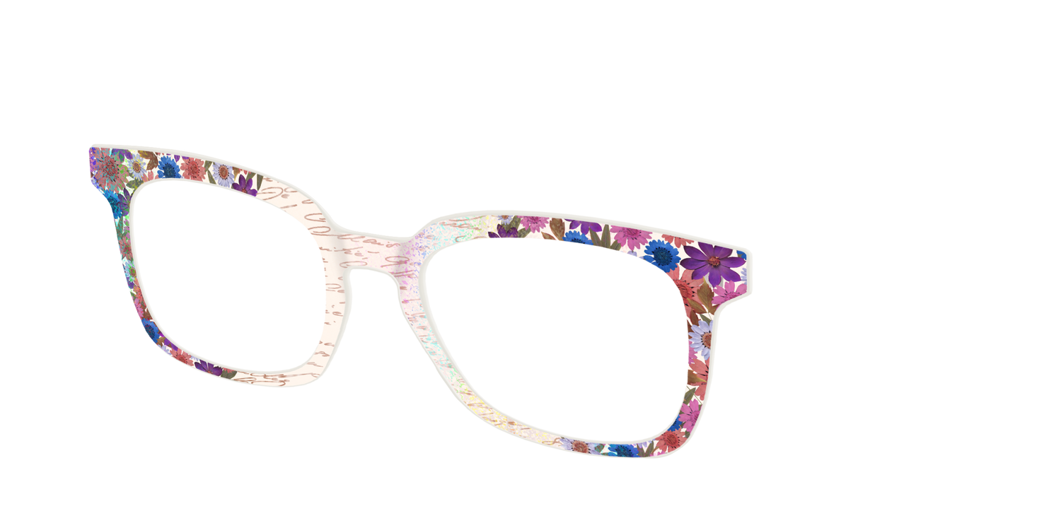 The Pressed Flowers with Foil Crystal - Angle Top Image - Pair Eyewear
