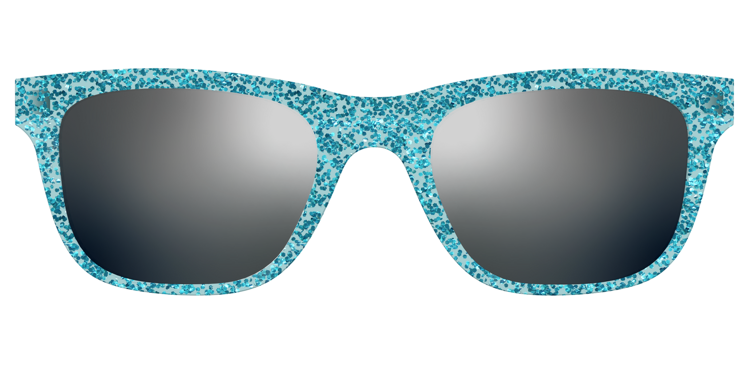 The Polarized Aquamarine Sparkle Sun Top - Front Top Image - Pair Eyewear