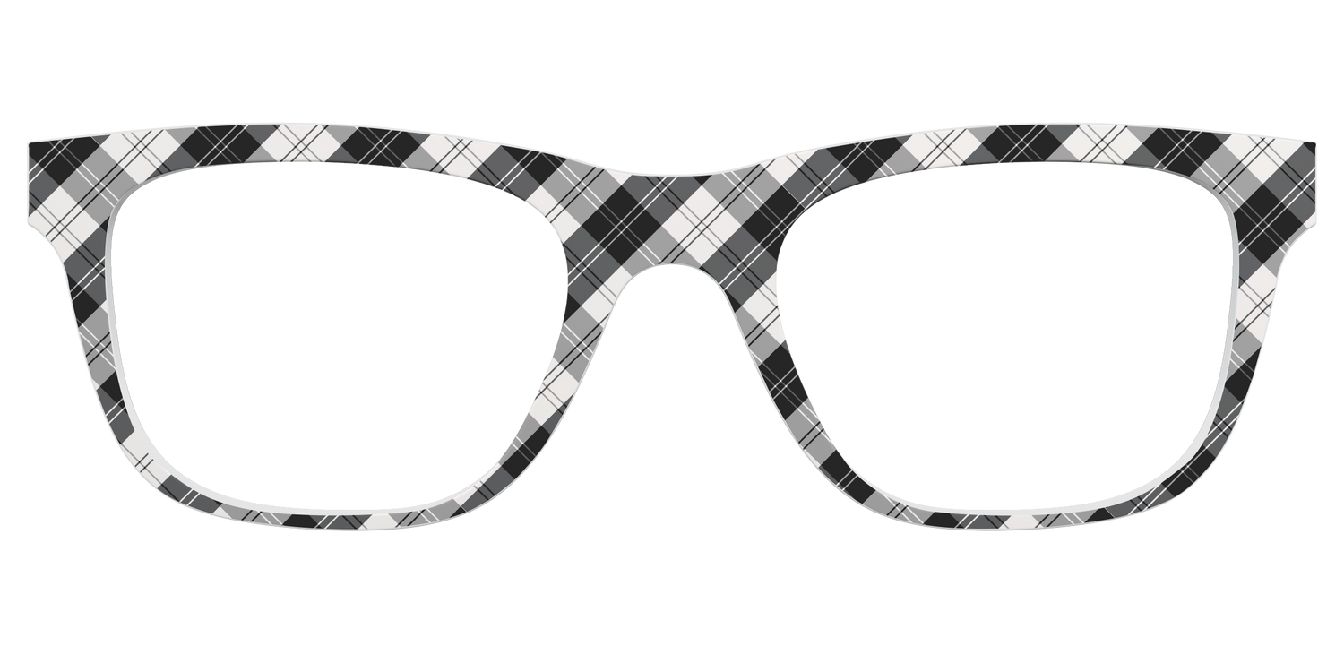 The B&W Plaid - Front Top Image - Pair Eyewear