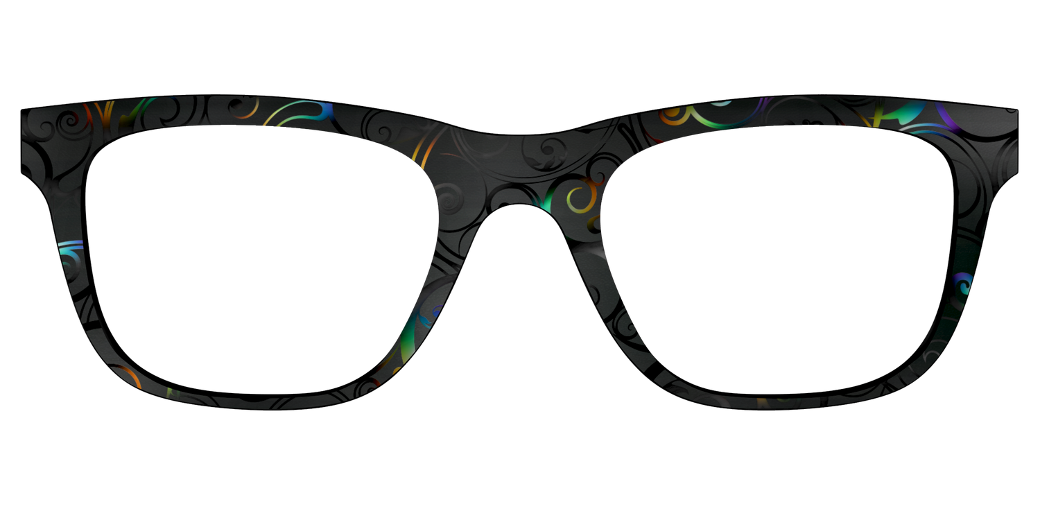 The Black Holographic Scrolls - Front Top Image - Pair Eyewear