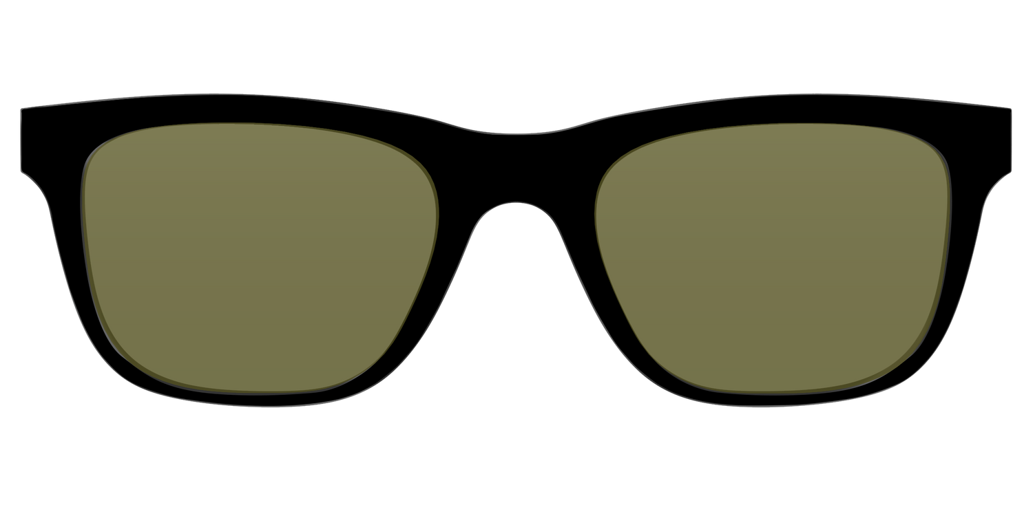 The Black with Green Racquet Sport Lens - Front Top Image - Pair Eyewear