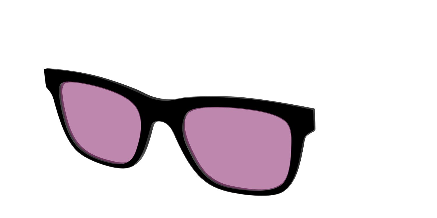 The Black with Pink Racquet Sport Lens - Angle Top Image - Pair Eyewear