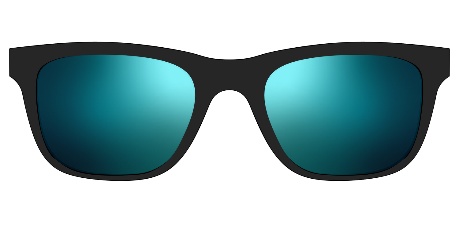 The Polarized Blue Reflective Sun Top - Front Top Image - Pair Eyewear