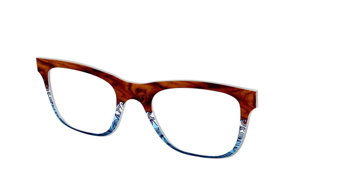 The Blue Wood Waves - Angle Top Image - Pair Eyewear