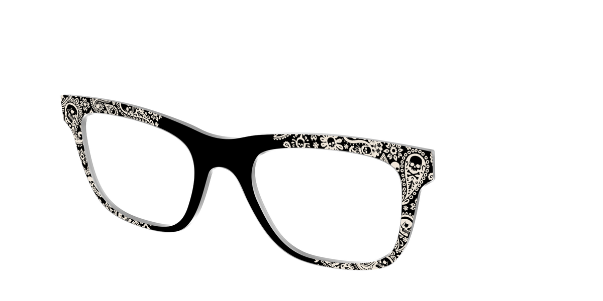 The Bone White Paisley - Angle Top Image - Pair Eyewear