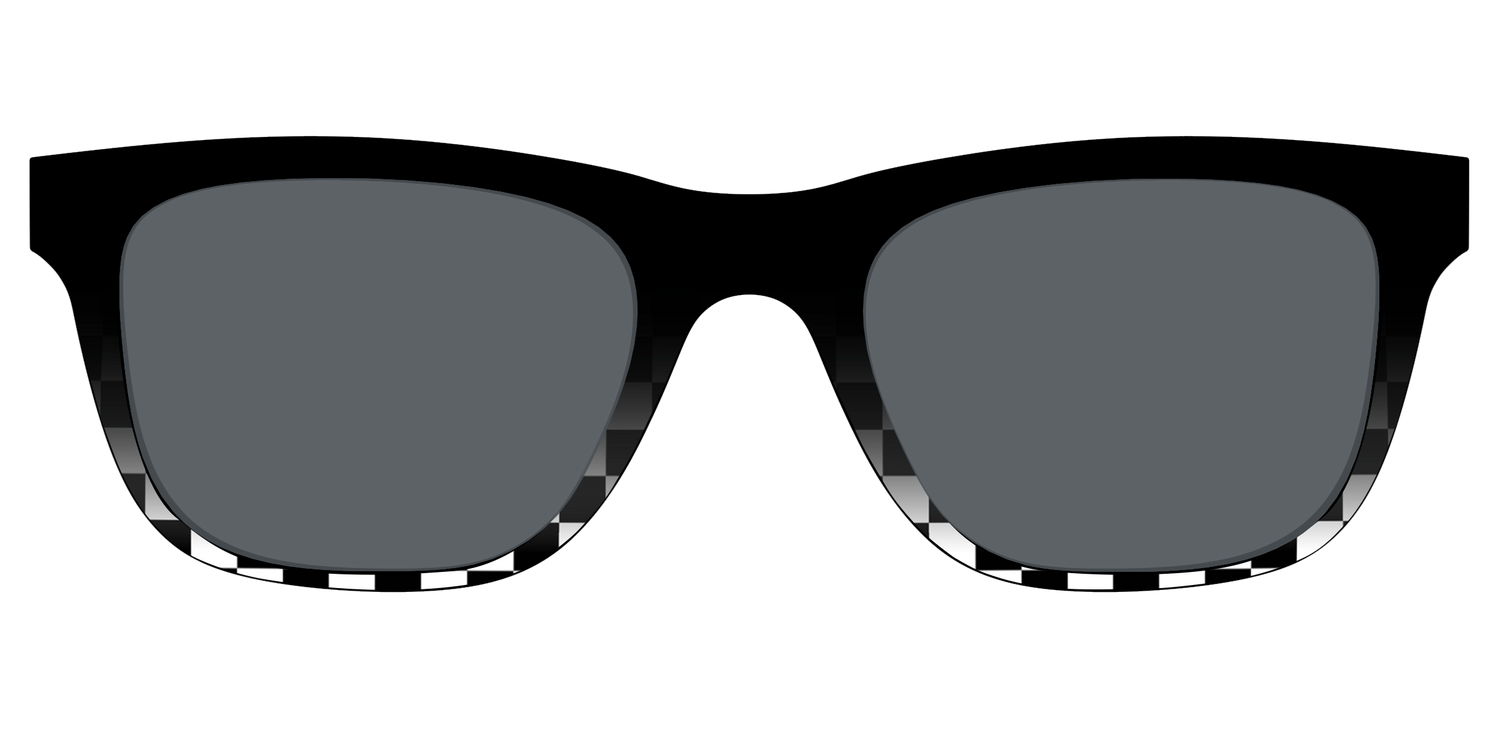 The Polarized Checkerboard Fade Sun Top - Front Top Image - Pair Eyewear