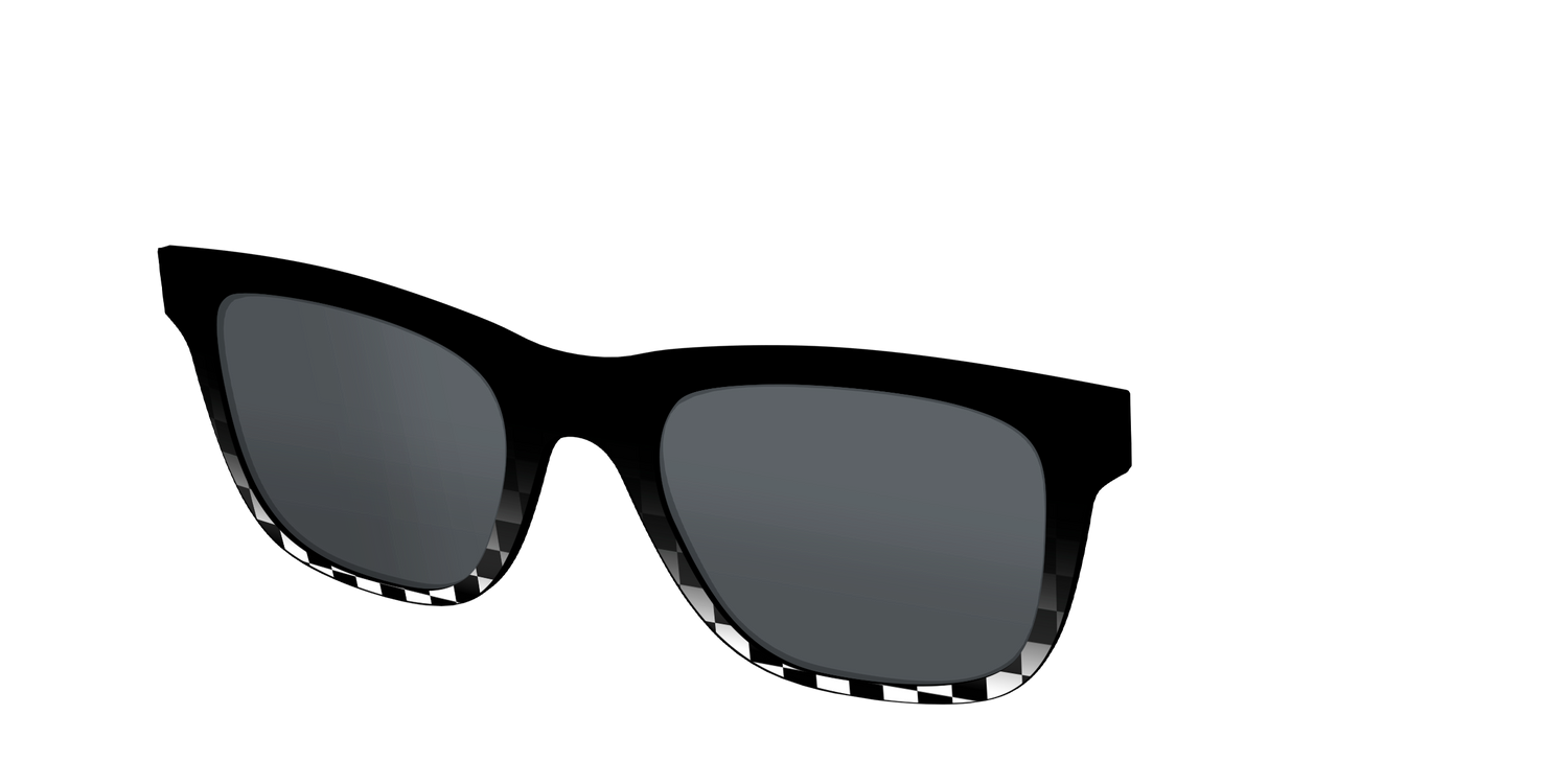 The Polarized Checkerboard Fade Sun Top - Angle Top Image - Pair Eyewear
