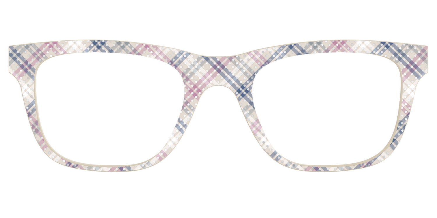 The Chiffon Plaid with Silver Foil Polka Dots - Front Top Image - Pair Eyewear