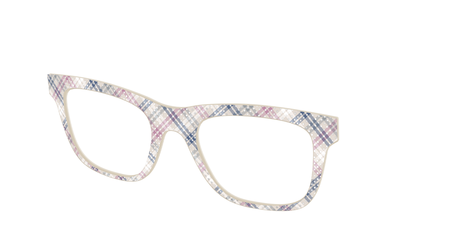 The Chiffon Plaid with Silver Foil Polka Dots - Angle Top Image - Pair Eyewear