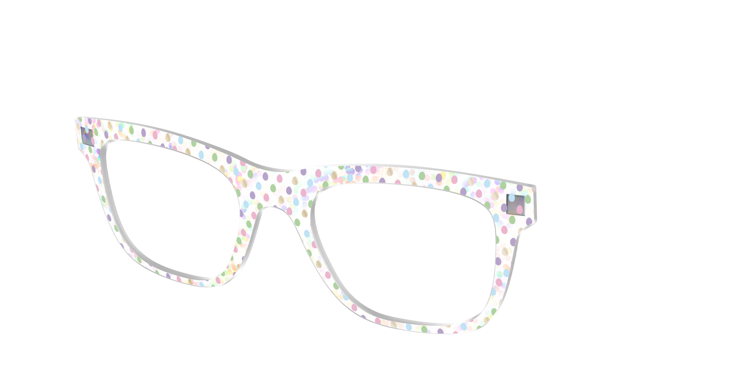 The Egg Polka Dot with Gold Foil Crystal - Angle Top Image - Pair Eyewear