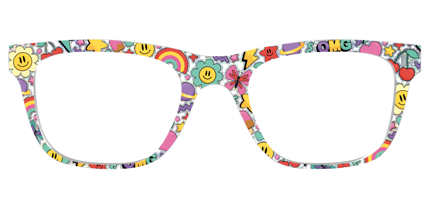 The Funky Foil Stickers - Front Top Image - Pair Eyewear