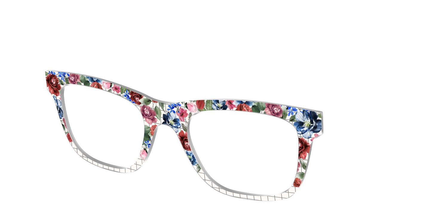 The Graph Paper Floral - Angle Top Image - Pair Eyewear