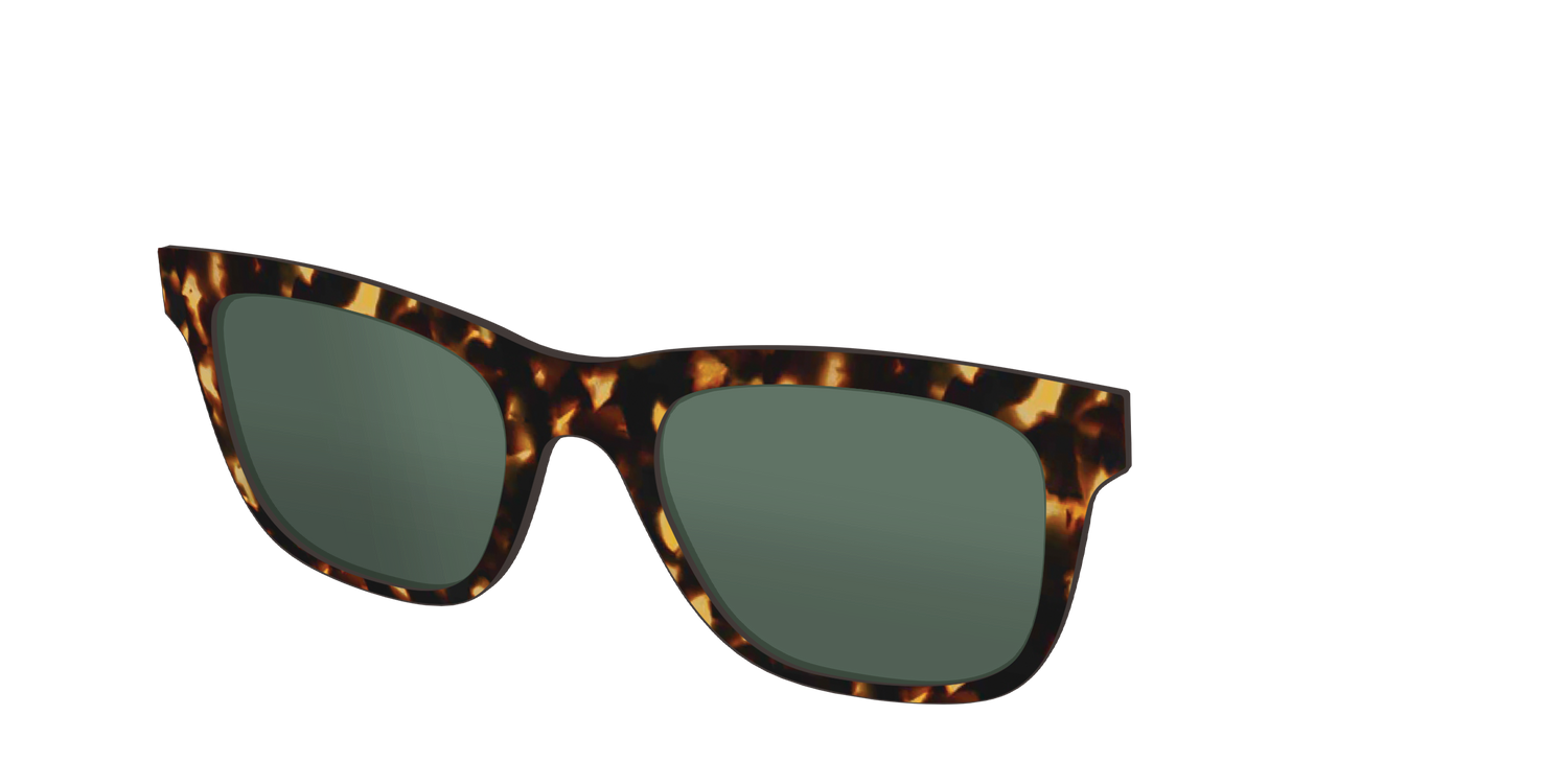 The Non-Polarized Green Tortoise Sun Top - Angle Top Image - Pair Eyewear