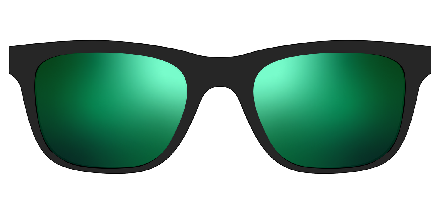 The Polarized Green Reflective Sun Top - Front Top Image - Pair Eyewear