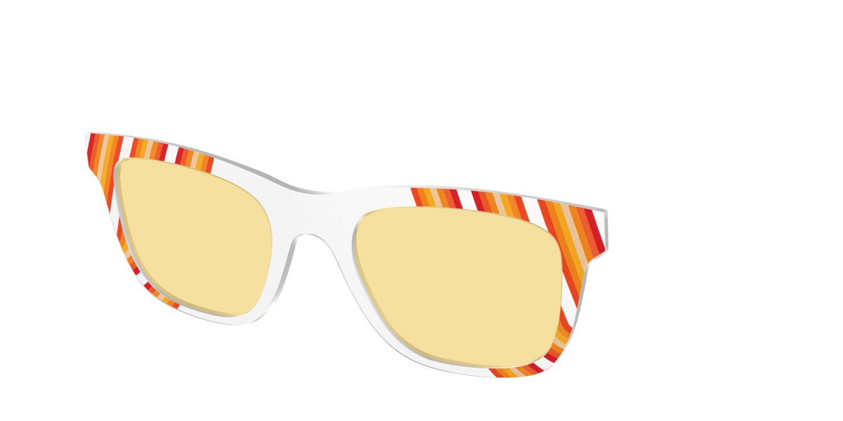 The Groovy Stripes with Citrine Yellow Lens - Angle Top Image - Pair Eyewear