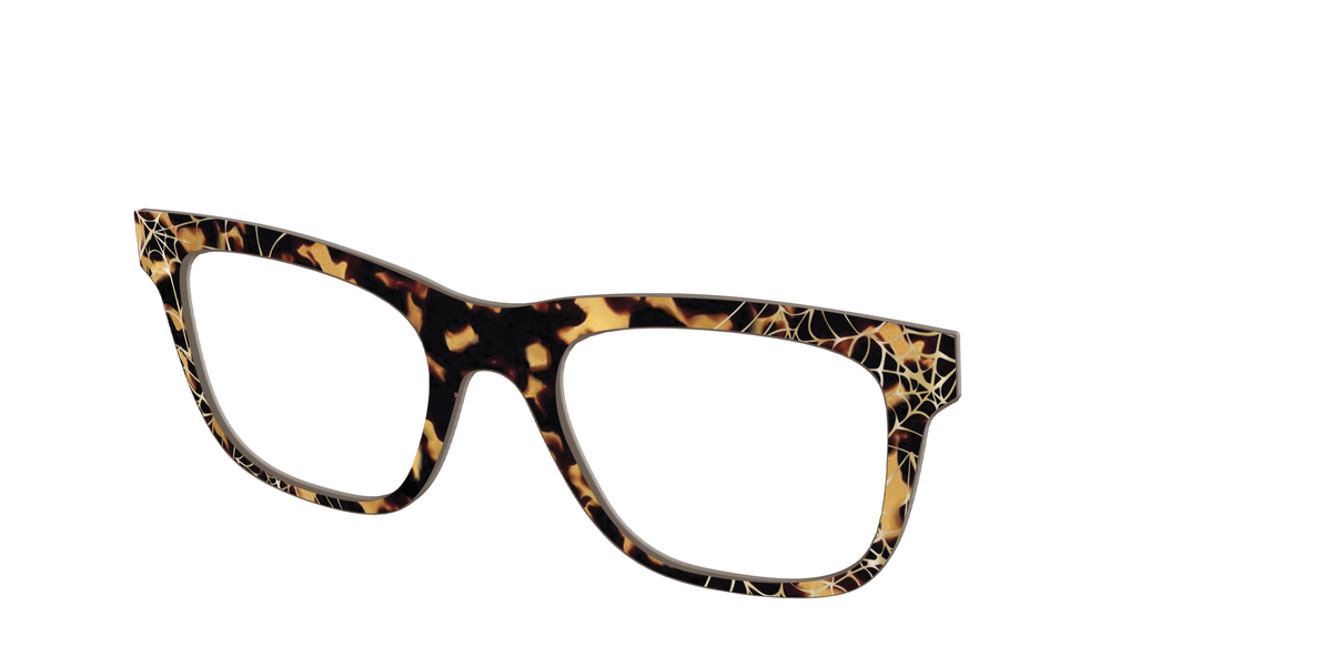 The Haunted Tortoise with Gold Foil Webs - Angle Top Image - Pair Eyewear